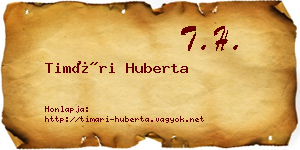 Timári Huberta névjegykártya